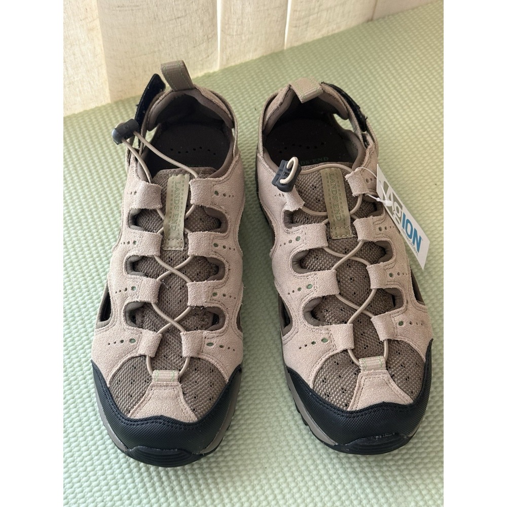New Lands' End Women's antimicrobial khaki beach trekker Sneaker US 9M outdoor